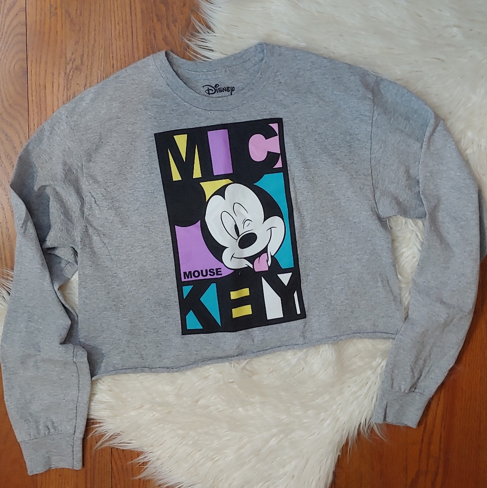 Disney Mickey Mouse Crop Long Sleeve Tee